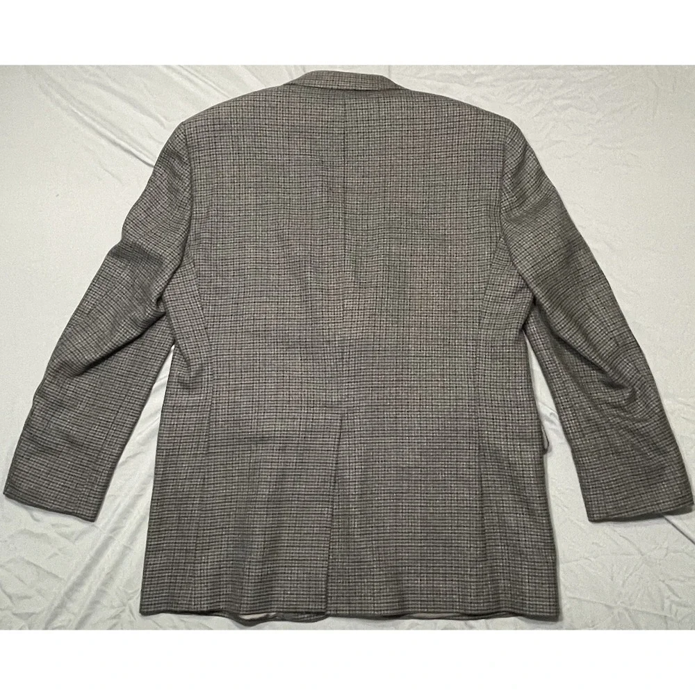 42R Chaps Ralph Lauren Mens Pure Lambswool‎ Gray Houndstooth Sport Coat